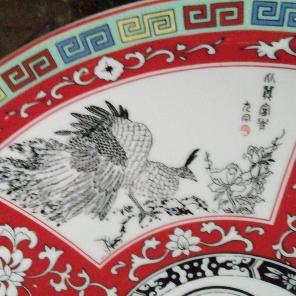 Large Vintage Chinese Dragon Culture Display Dish - Picture 6 of 8
